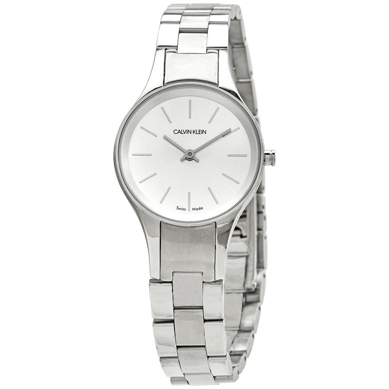 Calvin Klein Simplicity Quartz Silver Dial Ladies Watch #K4323185 - Watches of America