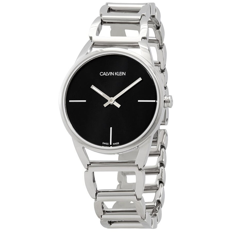 Calvin Klein Stately Quartz Black Dial Ladies Watch #K3G23121 - Watches of America