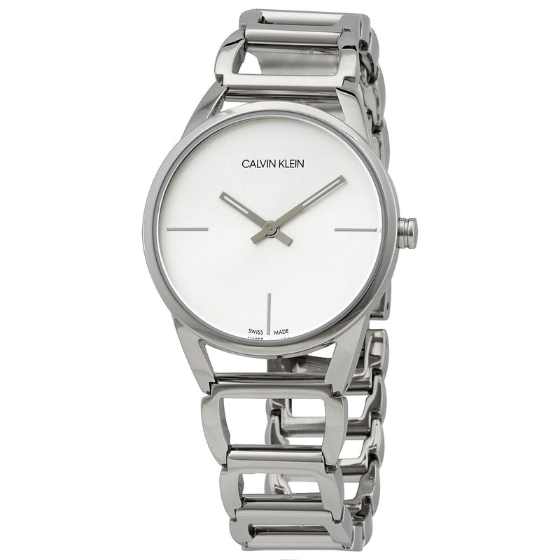 Calvin Klein Stately Quartz Silver Dial Ladies Watch #K3G23126 - Watches of America