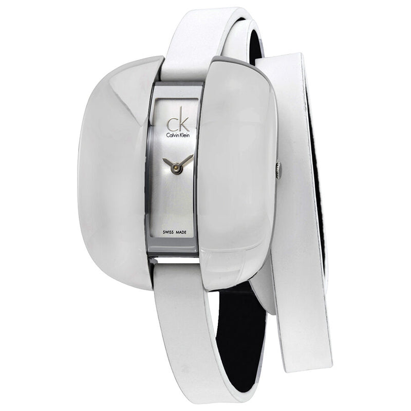 Calvin Klein Treasure Silver Dial Ladies Watch #K2E23120 - Watches of America