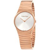 Calvin Klein Whirl Quartz Silver Dial Rose Gold-tone Ladies Watch #K8A23646 - Watches of America