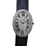 Cartier Baignoire Manual Wind Diamond Bezel 18 kt White Gold Ladies Watch #WB520009 - Watches of America