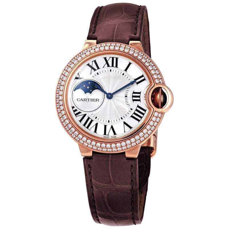 Cartier Ballon Bleu 18kt Rose Gold Moonphase Automatic Ladies Watch #WJBB0027 - Watches of America