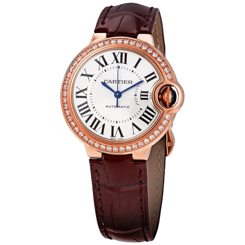 Cartier Ballon Bleu Automatic 18kt Rose Gold Diamond Ladies Watch #WJBB0033 - Watches of America