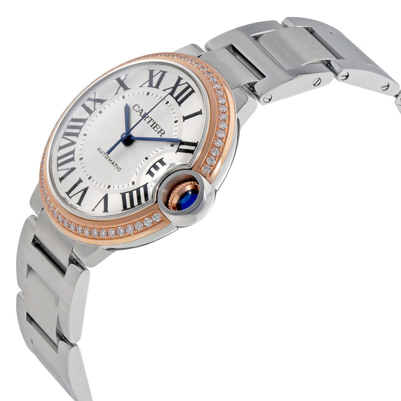 Cartier Ballon Bleu Automatic 18Kt Rose Gold Diamond Steel Ladies Watch #WE902081 - Watches of America #2