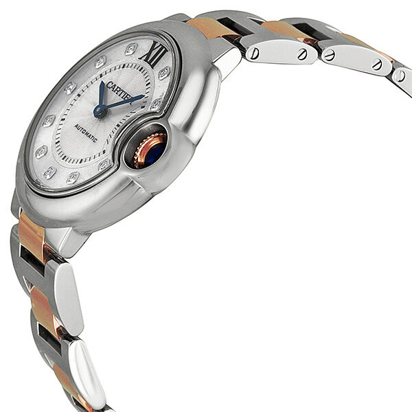 Cartier Ballon Bleu Automatic Diamond Rose Gold and Stainless Steel Ladies Watch #WE902044 - Watches of America #2