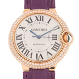 Cartier Ballon Bleu Automatic Diamond White Dial Ladies Watch #WJBB0009 - Watches of America