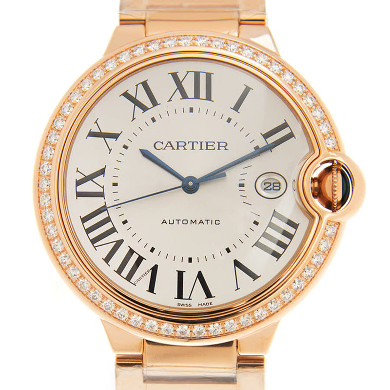 Cartier Ballon Bleu Automatic Diamond White Dial Unisex Watch #WJBB0038 - Watches of America
