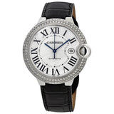 Cartier Ballon Bleu Automatic White Gold Diamond Watch #WJBB0032 - Watches of America