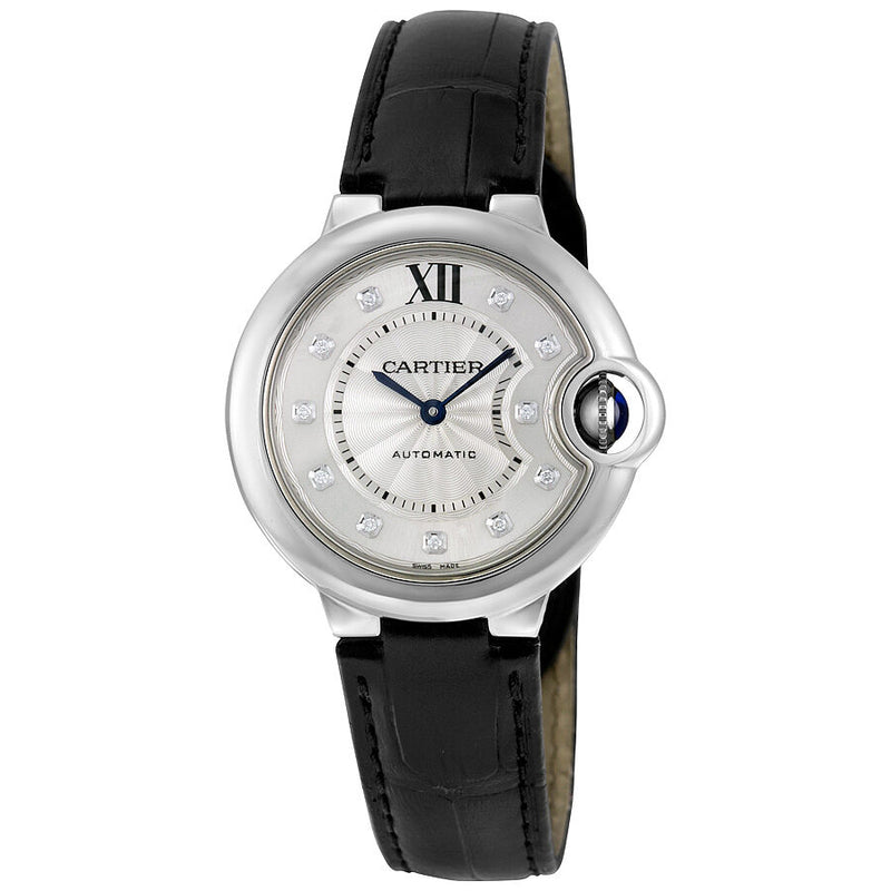 Cartier Ballon Bleu Automatic Silver Dial Diamond Ladies Watch #W4BB0009 - Watches of America