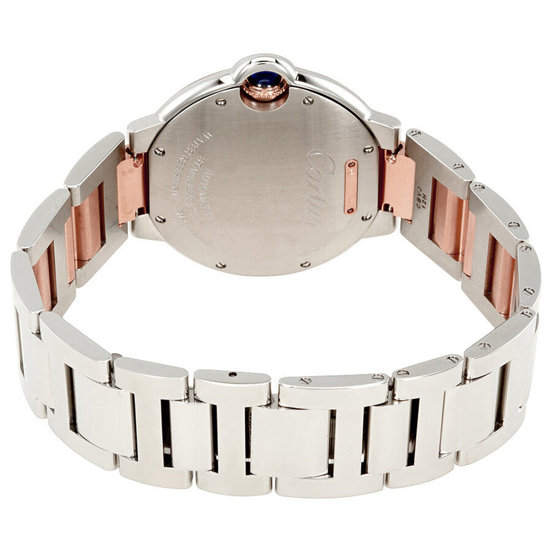 Cartier Ballon Bleu Automatic Silver Diamond Dial Steel and 18K Pink Gold Ladies Watch #W3BB0007 - Watches of America #3