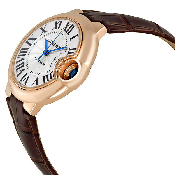 Cartier Ballon Bleu de Cartier Pink Gold Brown Leather Watch #W6920069 - Watches of America #2