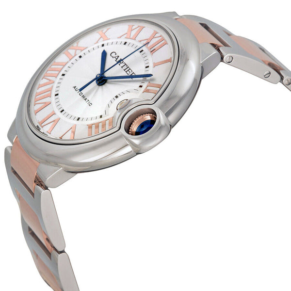Cartier Ballon Bleu De Cartier Silver Dial Stainless Steel and 18kt Pink Gold Watch #W6920095 - Watches of America #2