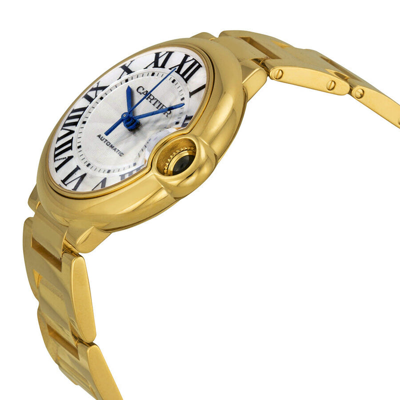 Cartier Ballon Bleu Medium Silver Opaline Dial 18kt Yellow Gold Watch #W69003Z2 - Watches of America #2