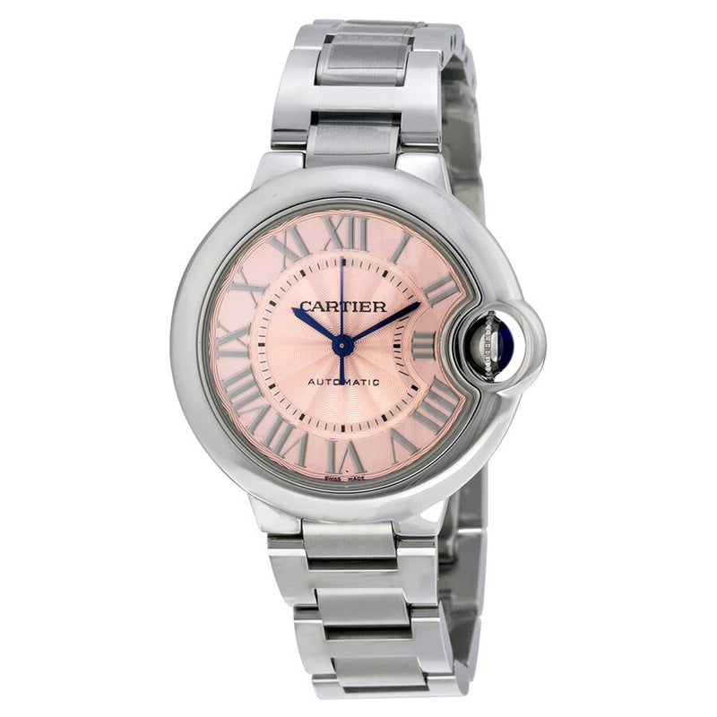 Cartier Ballon Bleu Pink Dial Stainless Steel Automatic Ladies Watch #W6920100 - Watches of America