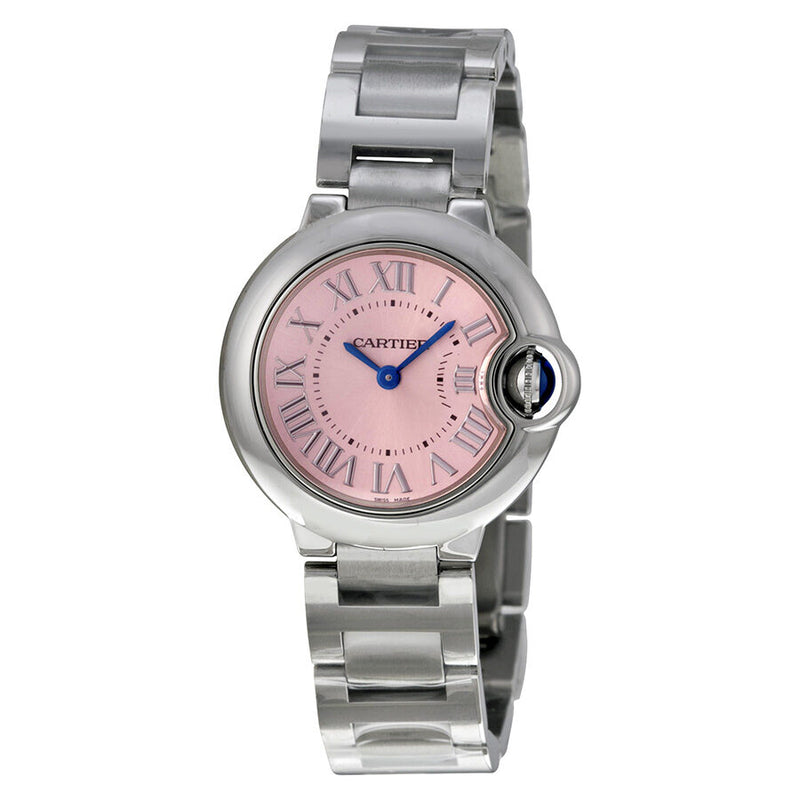 Cartier Ballon Bleu Pink Dial Stainless Steel Ladies Watch #W6920038 - Watches of America