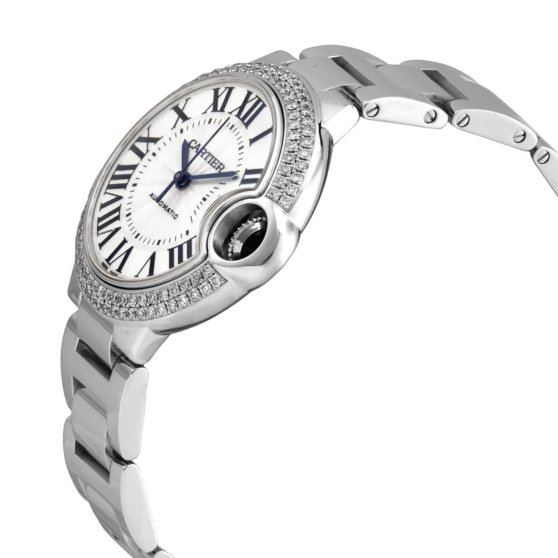 Cartier Ballon Bleu Silver Dial 18kt White Gold Diamond Ladies Watch #WE902035 - Watches of America #2