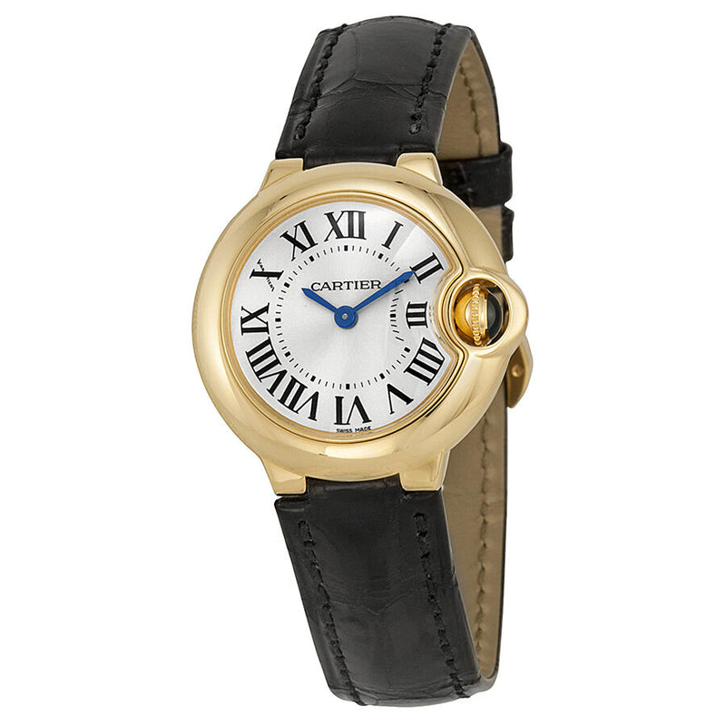 Cartier Ballon Bleu Silver Dial 18kt Yellow Gold Case Ladies Watch #W6900156 - Watches of America