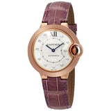 Cartier Ballon Bleu Silver Dial 18kt Pink Gold Ladies Watch #WE902063 - Watches of America