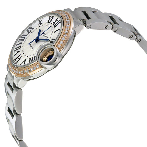 Cartier Ballon Bleu Silver Dial Stainless Steel Diamond Ladies Watch #WE902080 - Watches of America #2