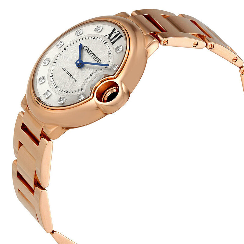 Cartier Ballon Bleu Silver Diamond  Dial 18kt Rose Gold Unisex Watch #WE902026 - Watches of America #2