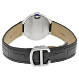 Cartier Ballon Bleu Silver Diamond Dial Black Alligator Leather #W4BB0008 - Watches of America #3