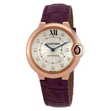 Cartier Ballon Bleu Silver Diamond Dial 18kt Pink Gold Ladies Watch #WJBB0010 - Watches of America