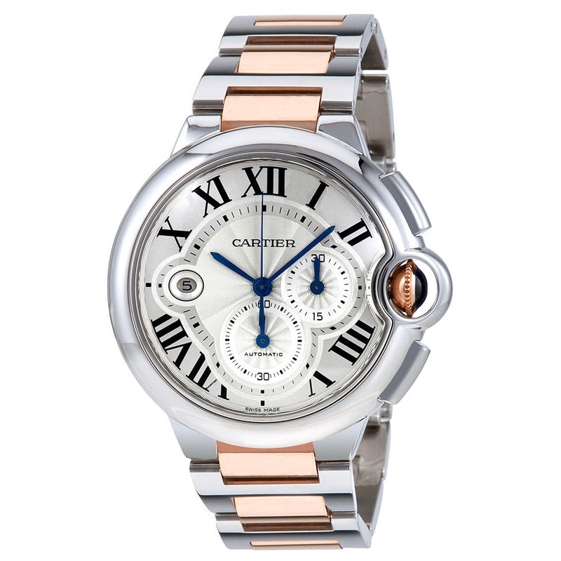 Cartier Ballon Bleu Silvered Guilloche Dial Men's Watch #W6920075 - Watches of America