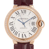 Cartier Ballon Bleu Silvered Sunray Dial Automatic Ladies 18kt Rose Gold Watch #WJBB0034 - Watches of America #2