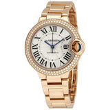 Cartier Ballon Bleu18kt Pink Gold Automatic Diamond Ladies Watch #WE902064 - Watches of America