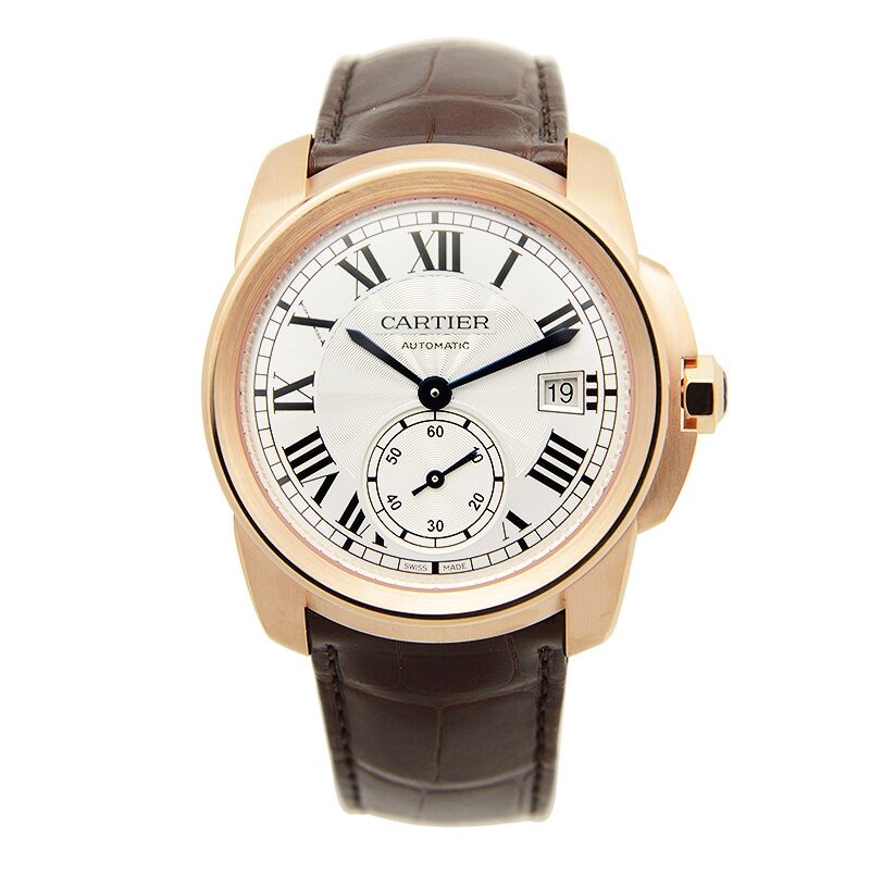 Cartier Caliber Silver Dial 18k Pink Gold Men's Watch #WGCA0003 - Watches of America