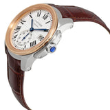 Cartier Calibre De Cariter Silver Dial Rose Gold Men's Watch #W2CA0002 - Watches of America #2