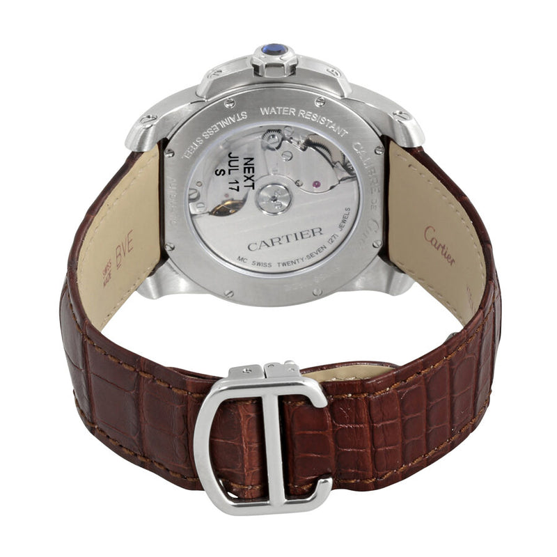 Cartier Calibre De Cariter Silver Dial Rose Gold Men's Watch #W2CA0002 - Watches of America #3