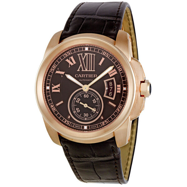 Cartier Calibre De Cartier Automatic 18kt Rose Gold Men's Watch #W7100007 - Watches of America