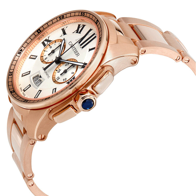 Cartier Calibre de Cartier Automatic Silver Dial 18kt Pink Gold Men's Watch #W7100047 - Watches of America #2
