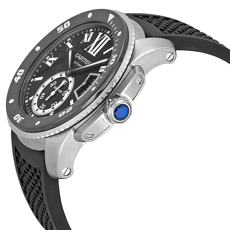 Cartier Calibre de Cartier Black Dial Rubber Men's Watch #W7100056 - Watches of America #2