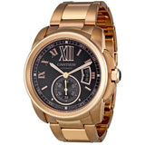 Cartier Calibre de Cartier Brown Dial 18kt Rose Gold Men's Watch #W7100040 - Watches of America