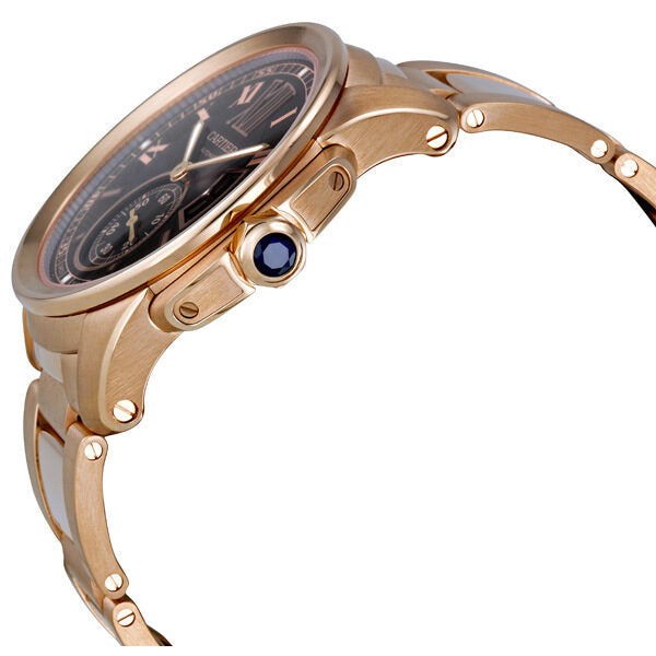 Cartier Calibre de Cartier Brown Dial 18kt Rose Gold Men's Watch #W7100040 - Watches of America #2