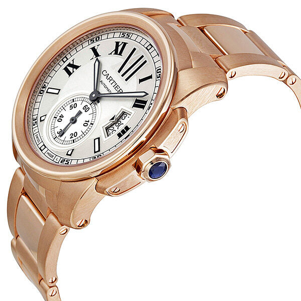 Cartier Calibre de Cartier Silver Dial 18K Rose Gold Automatic Men's Watch #W7100018 - Watches of America #2