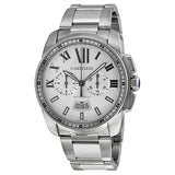 Cartier Calibre de Cartier Silver Dial Chronograph Automatic Men's Watch #W7100045 - Watches of America