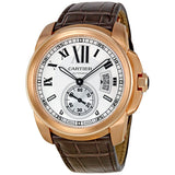 Cartier Calibre De Cartier 18kt Pink Gold Silver Dial Mechanical Men's Watch #W7100009 - Watches of America
