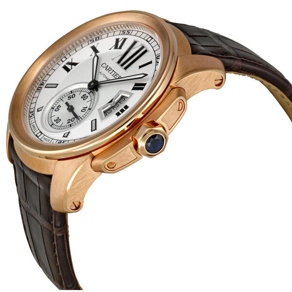 Cartier Calibre De Cartier 18kt Pink Gold Silver Dial Mechanical Men's Watch #W7100009 - Watches of America #2