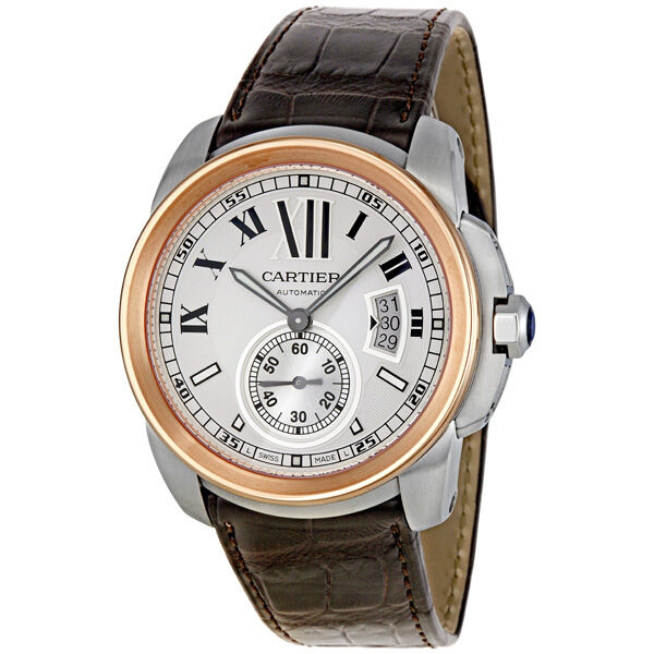 Cartier Calibre De Cartier Mechanical Silver Dial Men's Watch #W7100039 - Watches of America