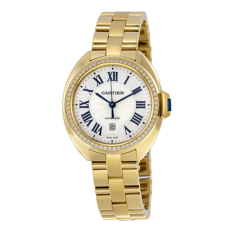 Cartier Cle Flinque Dial 18kt Yellow Gold Ladies Watch #WJCL0004 - Watches of America