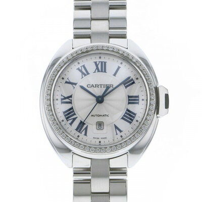 Cartier Cle Flinque Dial 18kt White Gold Ladies Watch #WJCL0002 - Watches of America