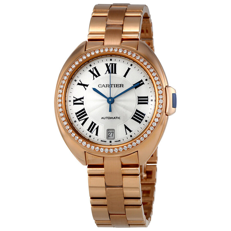 Cartier Cle Flinque 18kt Pink Gold Sunray Effect Dial Ladies Watch #WJCL0006 - Watches of America