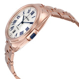 Cartier Cle Silvered Flinque Dial 18kt Rose Gold Men's Watch #WGCL0002 - Watches of America #2