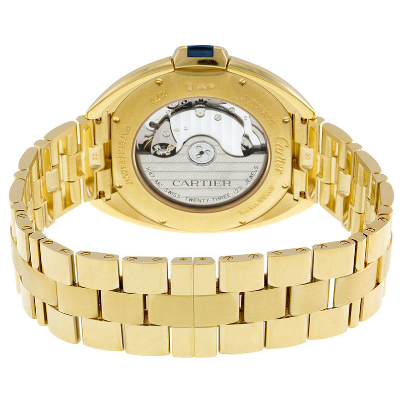 Cartier Cle Silvered Flinque Dial 18kt Yellow Gold Men's Watch #WGCL0003 - Watches of America #3