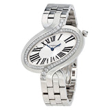 Cartier Delice de Cartier Silver Dial 18kt White Gold Diamond Ladies Watch #WG800007 - Watches of America