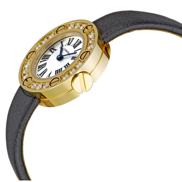 Cartier Love 18kt Yellow Gold Diamond Case Satin Strap Ladies Watch #WE800931 - Watches of America #2